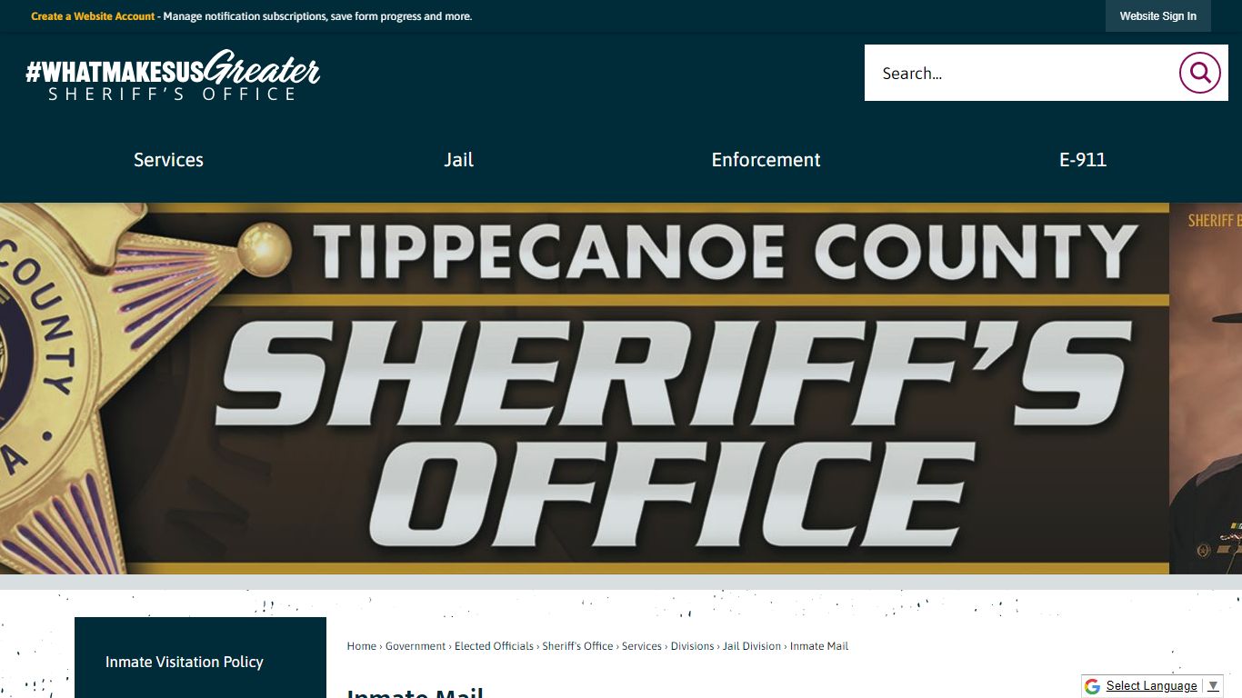 Inmate Mail | Tippecanoe County, IN - Indiana