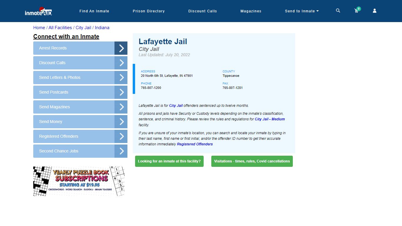 Lafayette Jail | Inmate Locator